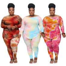 Fashionable Newest Commodity Trendy Women Two Piece Sets Tie Dye Plus Size Women Clothing Two Piece Set